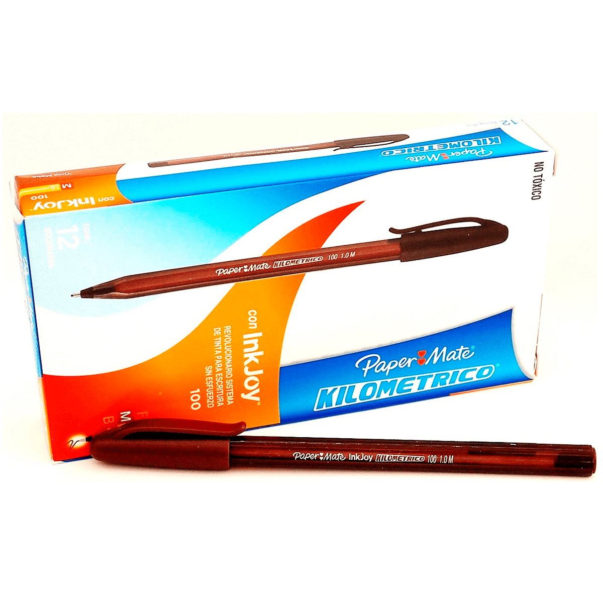 Esfero kilometrico 100 cafe x 12-1121CF