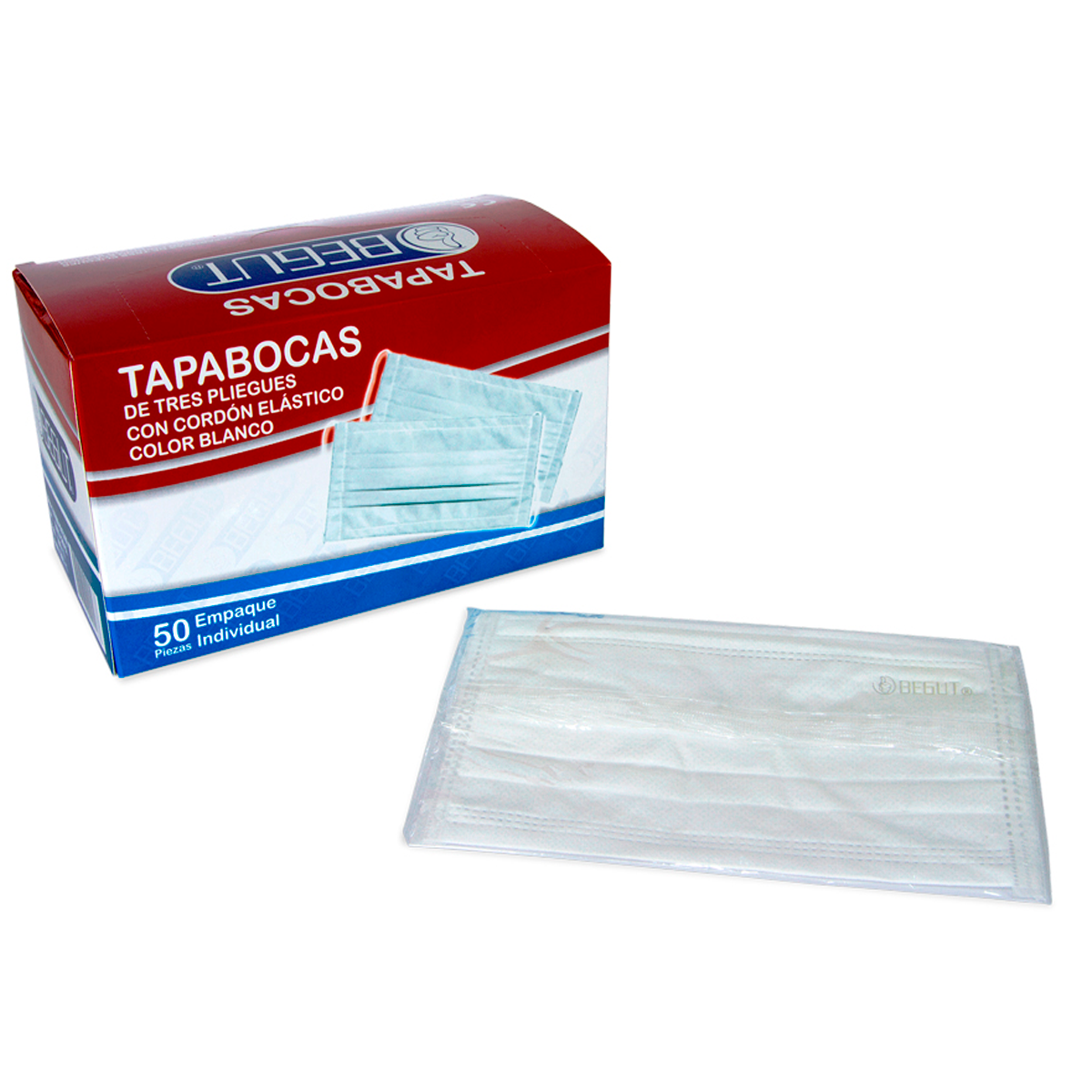 Tapaboca begut blanco adulto x 50-9230B